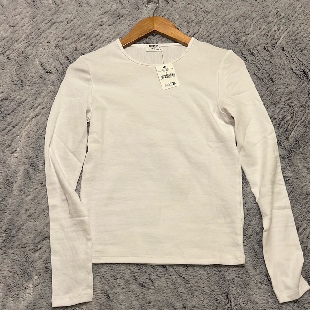 Cotton On Organic Rib Crew Long Sleeve Top